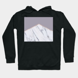 Smokey lilac - rose gold geometric marble Hoodie